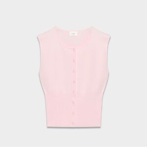 Aritzia Wilfred Golightly Sleeveless Cardigan Villa Pink